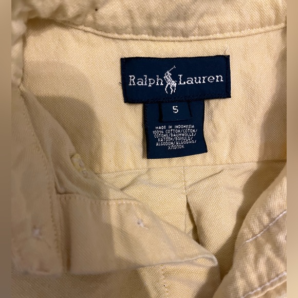 Ralph Lauren boys size 5 Oxford button down yellow - Picture 3 of 5